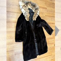 Шуба норковая black Lama + рысь