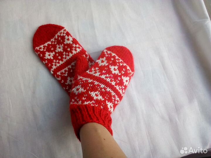Варежки ручная вязка