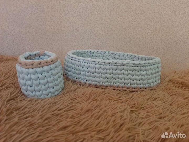 Корзинки из трикотажной пряжи