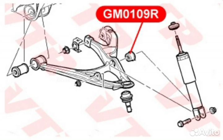 VTR GM0109R Сайлентблок нижнего рычага передней подвески, внутренний