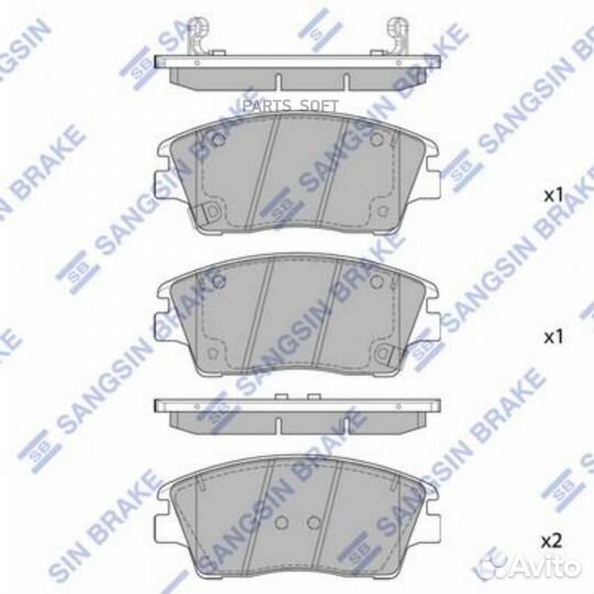 Sangsin brake SP1844 Колодки тормозные дисковые пе