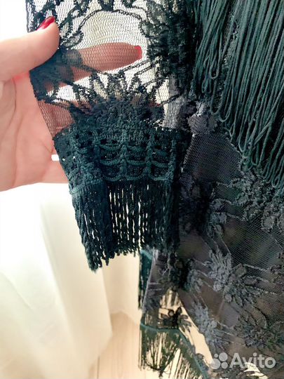 Платье женское новогоднее 46 черное кружево
