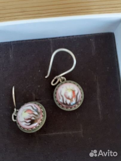 Серьги Финифть советского периода