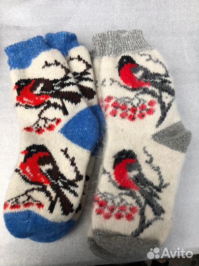 Носки шерстяные новогодние с оленями