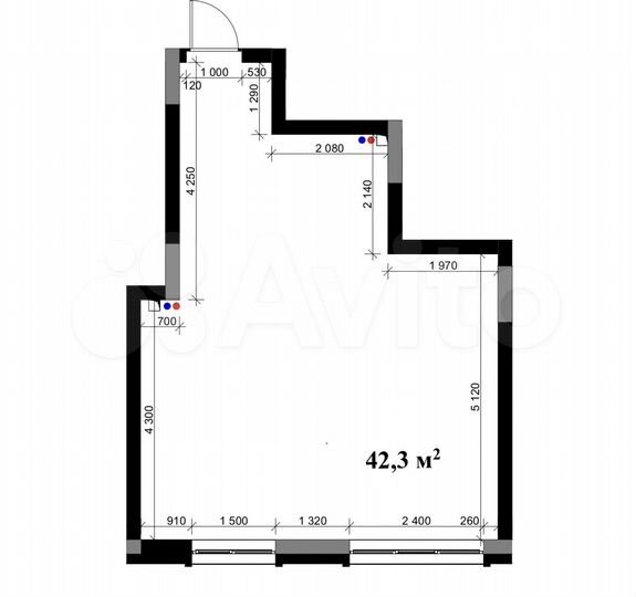 Своб. планировка, 42,3 м², 8/15 эт.