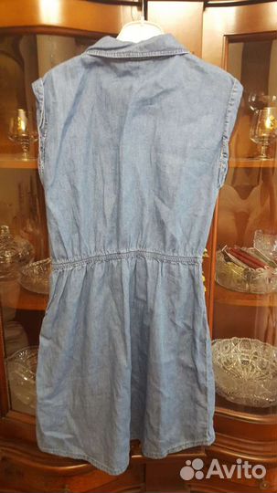 Джинсовое летнее платье для девочки 164