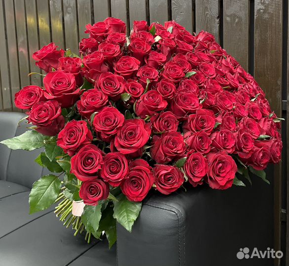 Букет роз 101шт пышный букет