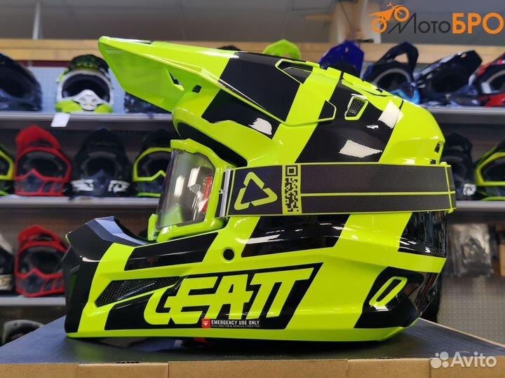 Шлем кроссовый Leatt Moto 3.5 V24 citrus с очками