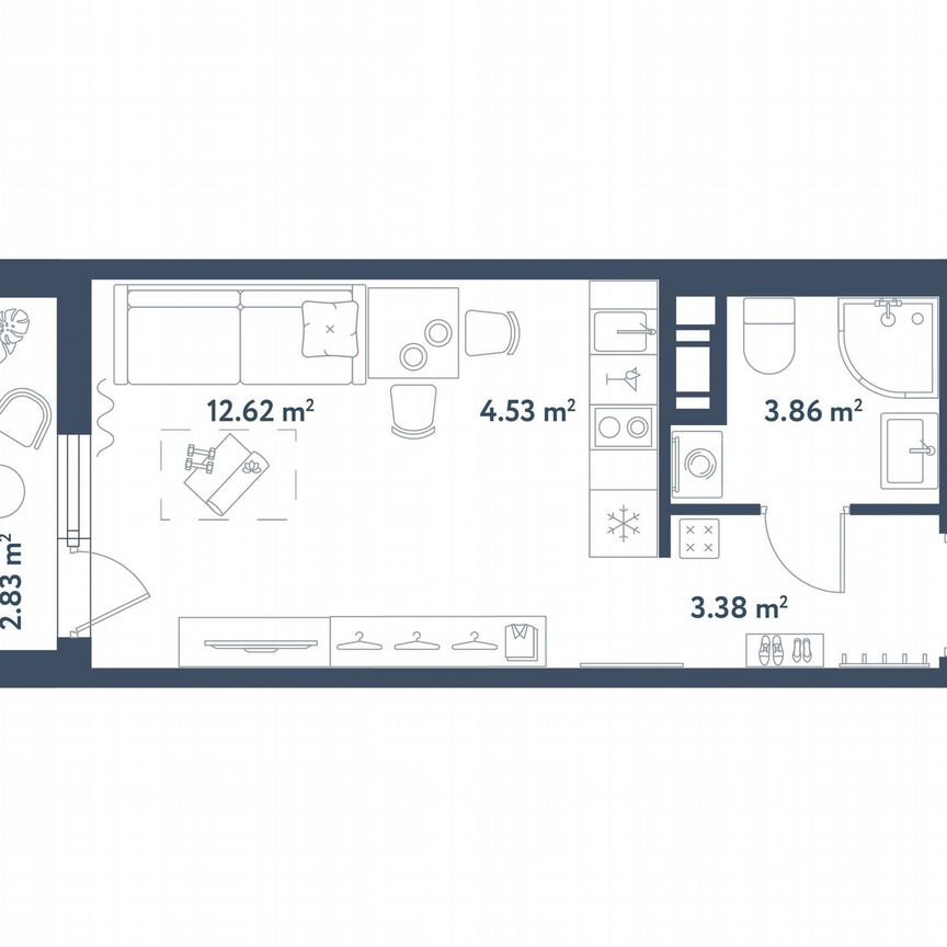 Квартира-студия, 25,8 м², 7/11 эт.