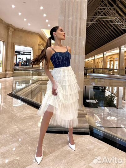 Летний сарафан комбинированный Корея