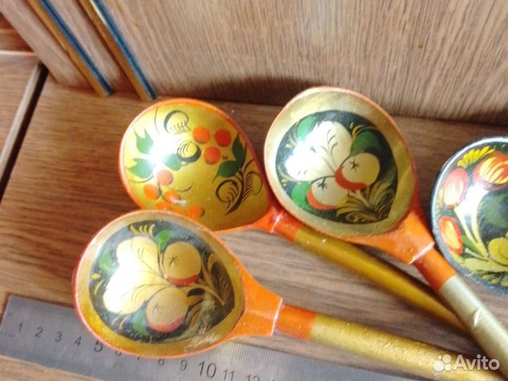 Деревянные ложки хохлома 6 шт