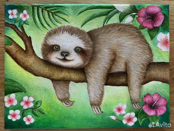 Картина на холсте добрый ленивец