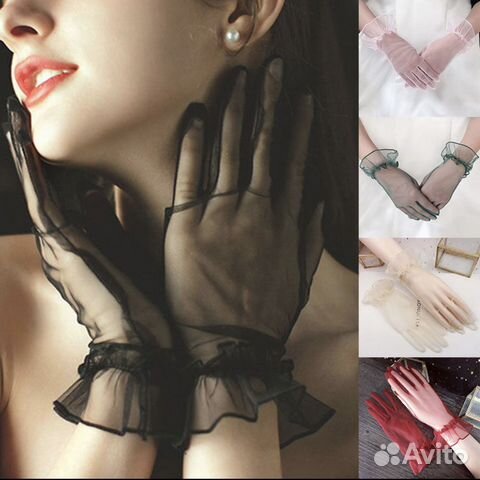 Перчатки женские сетка кружево