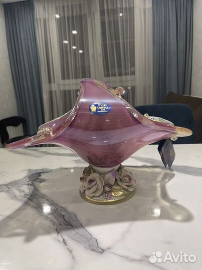 Итальянская ваза для фруктов white cristal