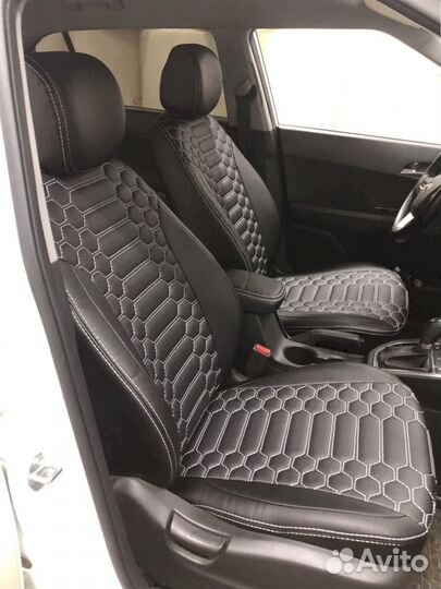 Авточехлы из экокожи Тойота Камри 50 2012г