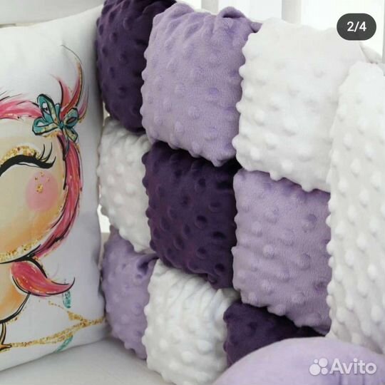 Бортики в кроватку для девочки