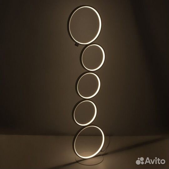 Торшер 'Кольца' LED 45Вт 3000-6000К белый 30х30х11