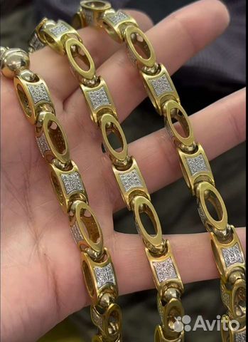 Золотая цепь 101г с бриллиантами объявление продам