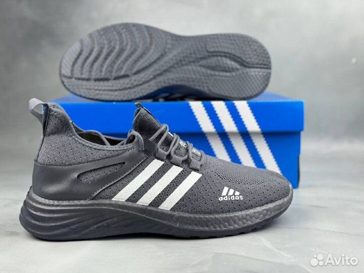 Мужские летние кроссовки Adidas серые