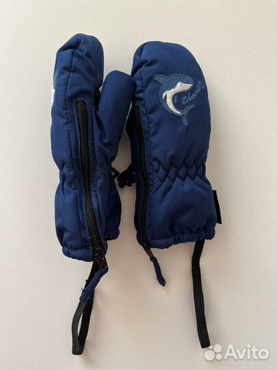 Варежки детские зимние на возраст 12 мес