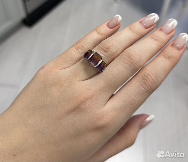 Серебряное кольцо с аметрином 17,5