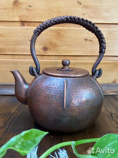 Чайник из чистой меди 1л для кипячения воды