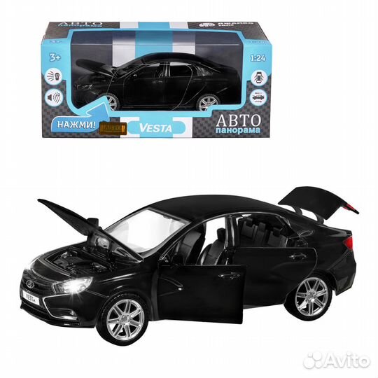 Моделька металл LADA vesta седан черная новая