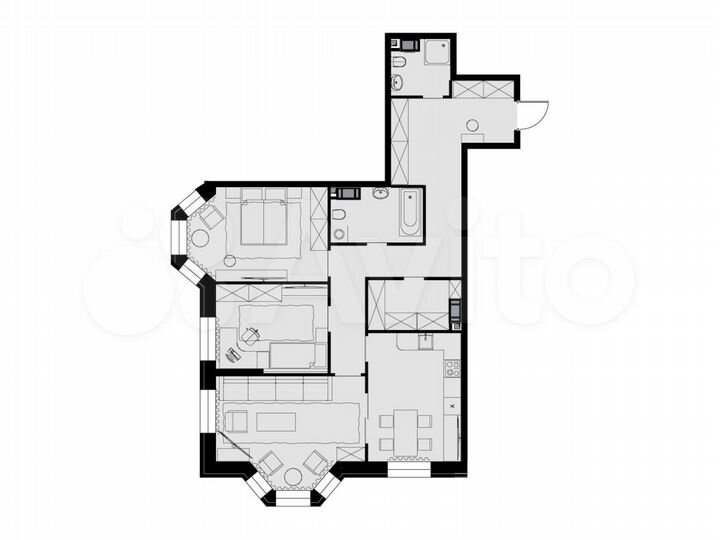 3-к. квартира, 95,8 м², 15/26 эт.