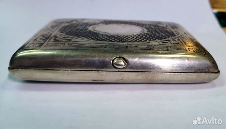 Старинный серебряный портсигар. 84 проба