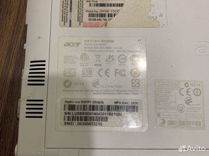 Acer aspire one happy pav70 в разбор