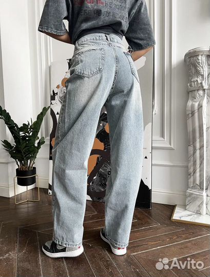 Джинсы женские широкие багги