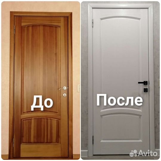 Реставрация, перекрас деревянных, шпон, мдф дверей