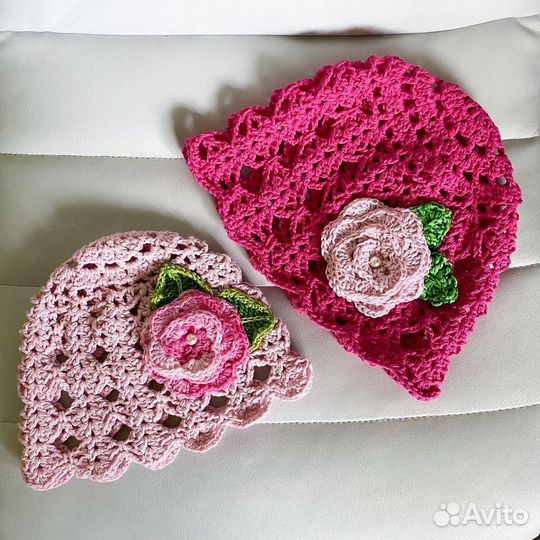 Панамка вязаная ажурная