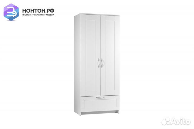 Шкаф двухстворчатый Сириус белый с одним ящиком