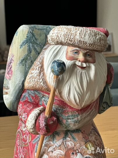 Дед мороз деревянный ручная роспись