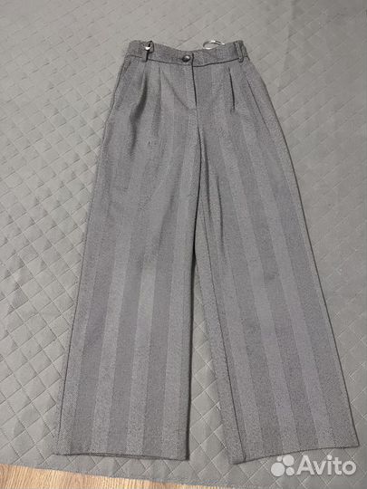 Брюки палаццо серые