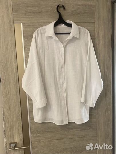 Белая льняная рубашка