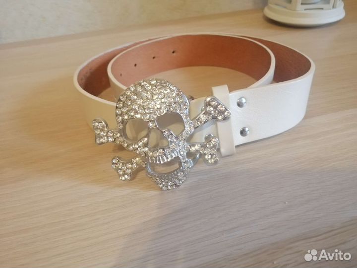 Ремень женский натуральная кожа белый