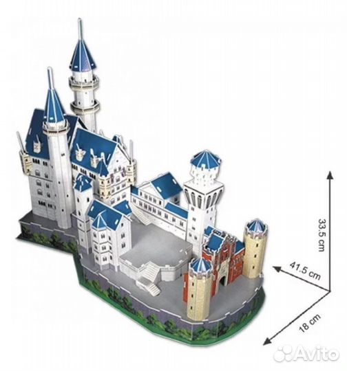 3D пазл Замок Нойшванштайн, 121 деталь