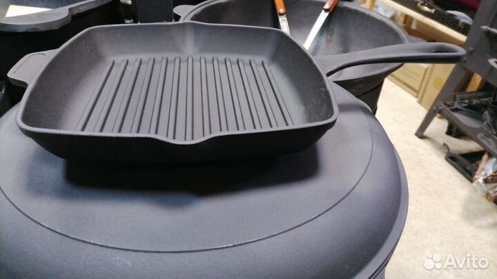Чугунная сковорода гриль для костра