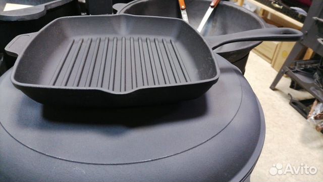 Чугунная сковорода гриль для костра