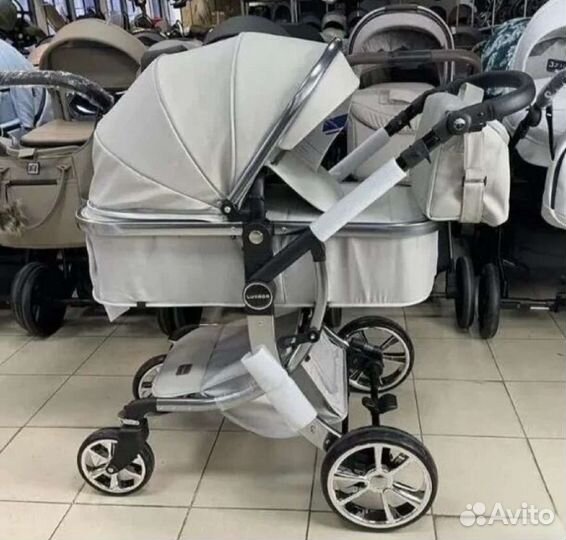 Коляска 2в1 Новая версия Кожа (шикарная)