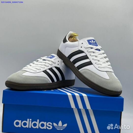 Кроссовки Adidas Samba White/Black (Арт.44448)