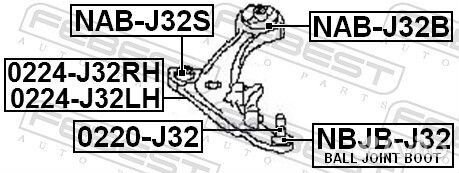 Опора шаровая nissan murano Z51, teana J32 0220