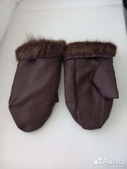 Варежки непромокаемые бобровые натуральный мех