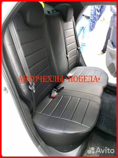 Чехлы Hyundai Solaris 1 Sd из экокожи чёрные Класс