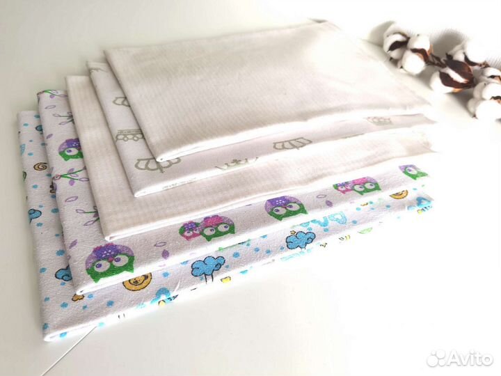 Пеленки детские пакетом бу 75 100 хлопок