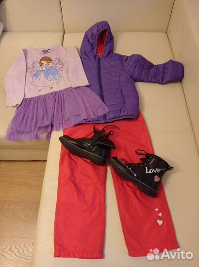 Вещи для девочки 122р.,ботинки 32р.Осень