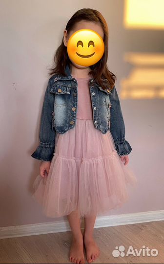 Комплект платье и джинсовка 104-106