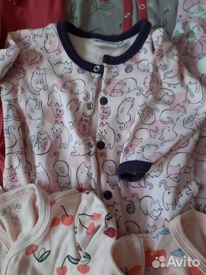 Комбинезоны слипы для девочки 68-74